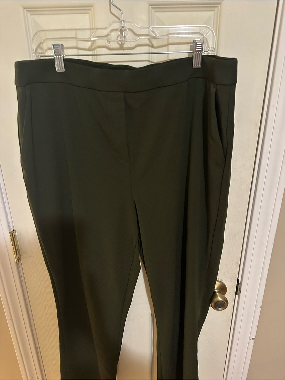 Jules & Leopold Olive Straight-Leg Ponte Trousers